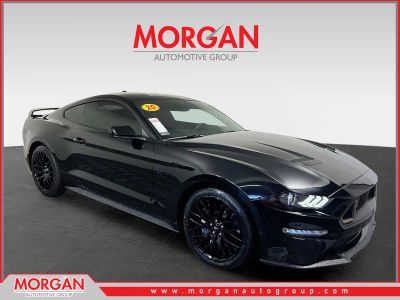 2020 Ford Mustang GT in Shadow Black — front three-quarter view