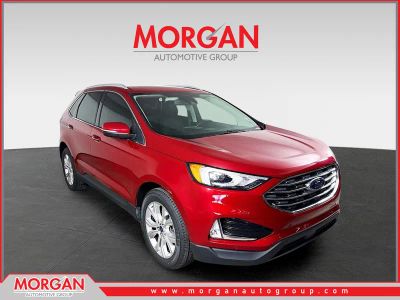 2021 Ford Edge Titanium in Red Metallic — front three-quarter view