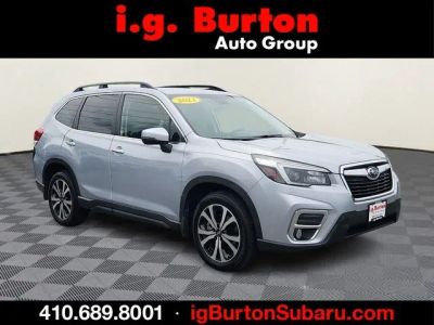 2021 Subaru Forester Limited in Ice Silver Metallic — front three-quarter view