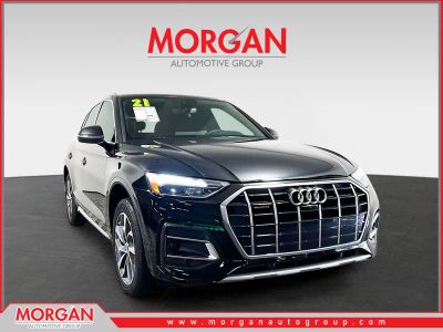 2021 Audi Q5 45 Premium Plus in Black — front three-quarter view