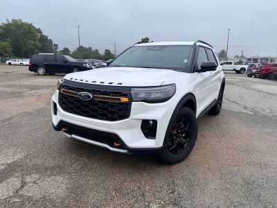 2026 Ford Explorer Tremor in White — front three-quarter view