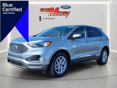 2023 Ford Edge SEL in Iconic Silver Metallic — front three-quarter view