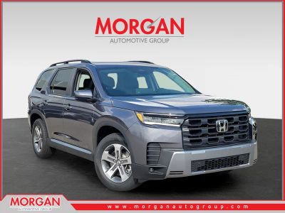 2026 Honda Pilot EX-L in Modern Steel Metallic — front three-quarter view