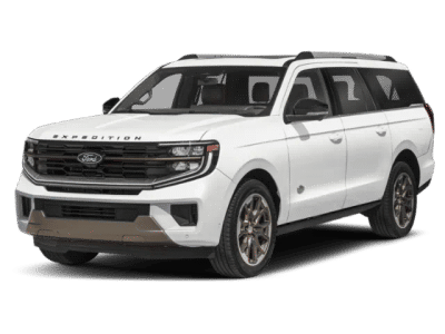 2026 Ford Expedition Max King Ranch in White — front three-quarter view