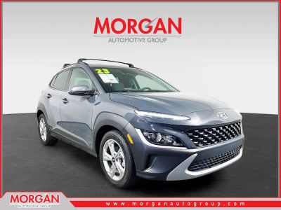 2023 Hyundai Kona SEL in Gray — front three-quarter view