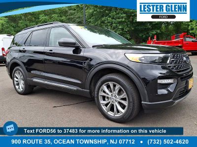 2023 Ford Explorer XLT in Agate Black Metallic — front three-quarter view