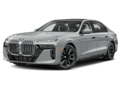 2026 BMW 7 Series 750e xDrive in Oxide Grey Metallic — front three-quarter view