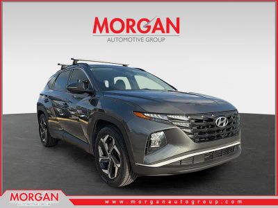 2022 Hyundai Tucson SEL in Amazon Gray — front three-quarter view