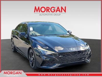 2023 Hyundai Elantra N Line in Onyx Black — front three-quarter view