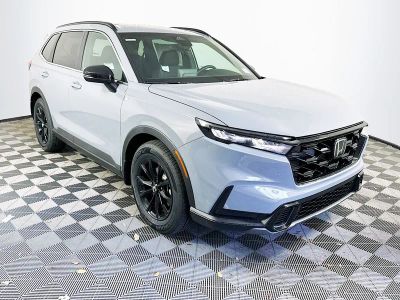 2025 Honda CR-V Hybrid Sport in Urban Gray Pearl — front three-quarter view