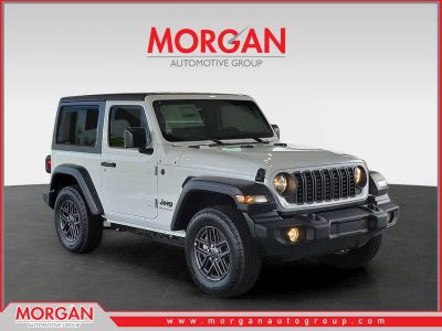 2026 Jeep Wrangler Sport in Bright White Clearcoat — front three-quarter view
