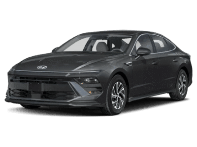 2026 Hyundai SONATA HYBRID Blue in Abyss Black — front three-quarter view