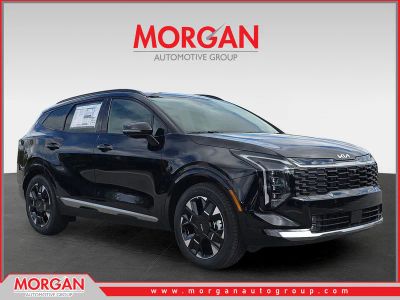 2026 Kia Sportage SX-Prestige in Ebony Black — front three-quarter view