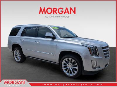 2019 Cadillac Escalade Premium Luxury in Radiant Silver Metallic — front three-quarter view