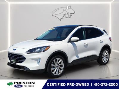 2022 Ford Escape Titanium in Star White Metallic Tri-Coat — front three-quarter view