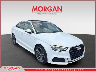 2018 Audi A3 Sedan 2.0T Premium in White — front three-quarter view
