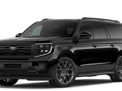 2026 Ford Expedition Max Platinum in Agate Black Metallic — front three-quarter view