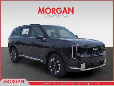 2027 Kia Telluride Hybrid EX in Panthera Metal — front three-quarter view