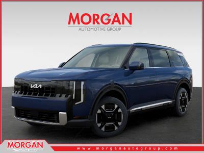 2027 Kia Telluride Hybrid EX in Midnight Lake Blue — front three-quarter view