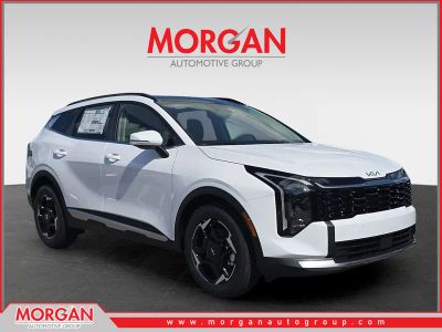 2026 Kia Sportage EX in Glacial White Pearl — front three-quarter view