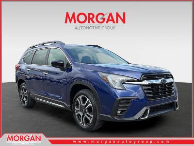 2026 Subaru Ascent Touring in Sapphire Blue Pearl — front three-quarter view