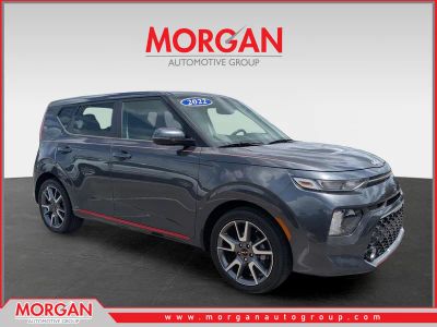 2022 Kia Soul GT-Line in Gravity Gray — front three-quarter view