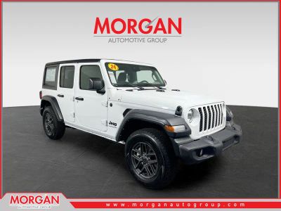 2024 Jeep Wrangler Sport S in Bright White Clearcoat — front three-quarter view