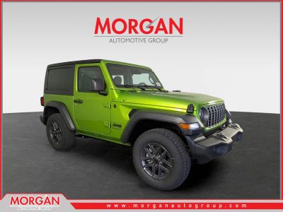 2026 Jeep Wrangler Sport S in Green — front three-quarter view
