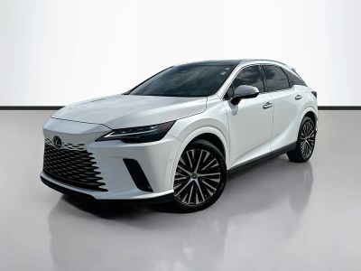 2023 Lexus RX 350 Premium Plus in Eminent White Pearl — front three-quarter view