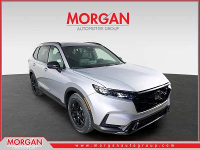 2026 Honda CR-V Hybrid Sport-L in Solar Silver Metallic — front three-quarter view