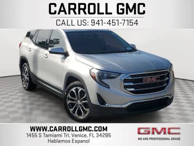 2019 GMC Terrain SLT in Quicksilver Metallic — front three-quarter view