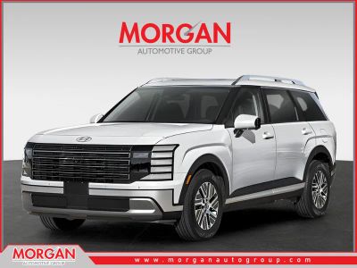 2026 Hyundai PALISADE HYBRID Blue SEL Premium 8P in Creamy White Pearl — front three-quarter view