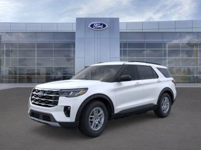 2026 Ford Explorer in AZ White — front three-quarter view