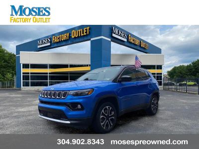 2023 Jeep Compass Limited in Laser Blue Pearlcoat — front three-quarter view