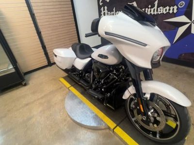2025 Harley-Davidson FLHX - Street Glide in White Onyx Pearl - Black Finish — front three-quarter view