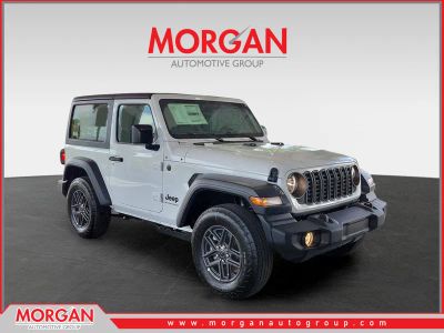2026 Jeep Wrangler Sport in Bright White Clearcoat — front three-quarter view