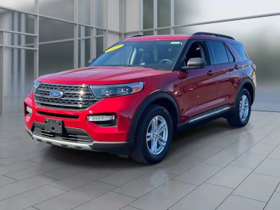 2023 Ford Explorer XLT in Red Metallic — front three-quarter view