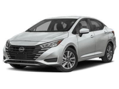 2025 Nissan Versa 1.6 SV in Silver — front three-quarter view