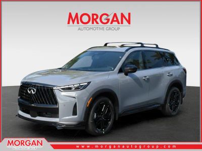 2026 INFINITI QX60 SPORT in Harbor Gray — front three-quarter view