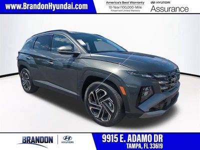 2026 Hyundai TUCSON HYBRID Limited in Gray — front three-quarter view