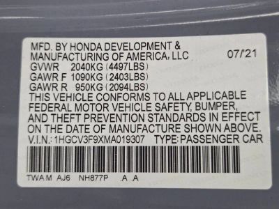 2021 Honda Accord Hybrid — photo 33 view