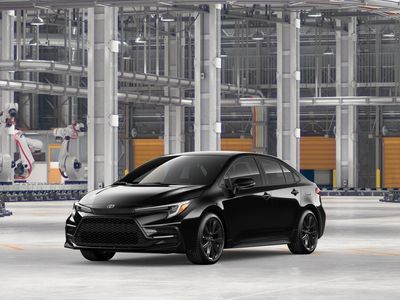 2026 Toyota Corolla SE in Midnight Black Metallic — front three-quarter view
