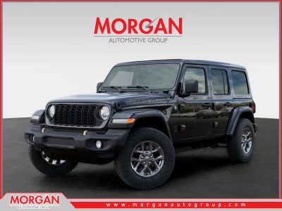 2026 Jeep Wrangler 85th Anniversary Edition in Black — front three-quarter view