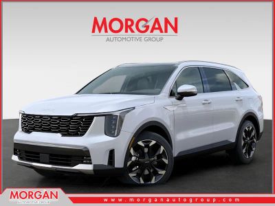2026 Kia Sorento EX in White — front three-quarter view
