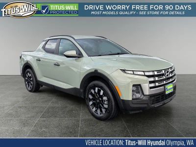 2025 Hyundai Santa Cruz SEL in Sage Gray — front three-quarter view