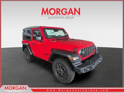 2026 Jeep Wrangler Sport S in Firecracker Red Clearcoat — front three-quarter view