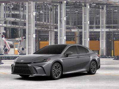 2026 Toyota Camry XLE AWD in Heavy Metal — front three-quarter view