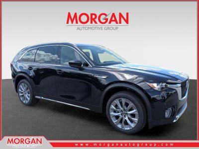 2026 Mazda CX-90 Premium Plus in Jet Black Mica — front three-quarter view