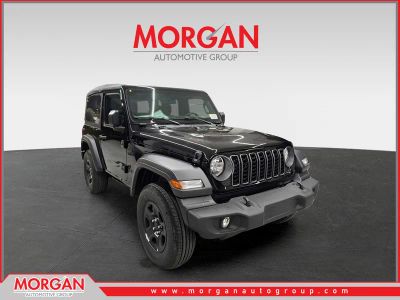 2026 Jeep Wrangler Sport in Black Clearcoat — front three-quarter view