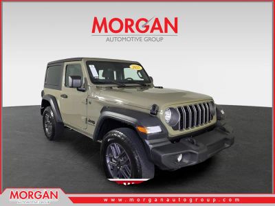 2025 Jeep Wrangler Sport S in Green — front three-quarter view